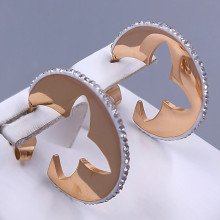Сережки-гвоздики Stainless Steel. Сталь. Позолота ЧВ. Діаметр: 22 мм