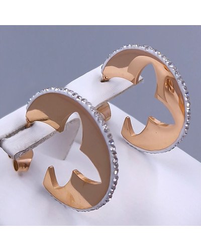Сережки-гвоздики Stainless Steel. Сталь. Позолота ЧВ. Діаметр: 22 мм