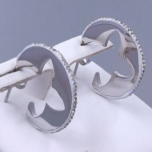 Сережки-гвоздики Stainless Steel. Сталь. Родій. Діаметр: 22 мм