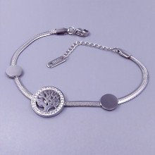 Браслет Stainless Steel. Сталь. Родій. Довжина: 17.5-21 см