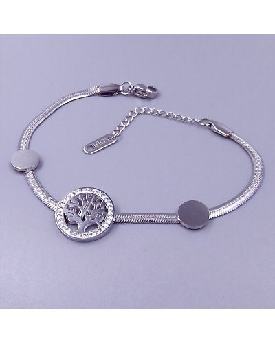 Браслет Stainless Steel. Сталь. Родій. Довжина: 17.5-21 см