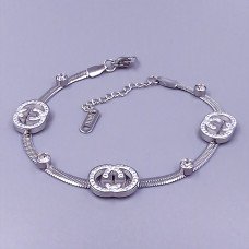 Браслет Stainless Steel. Сталь. Родій. Довжина: 17-20.5 см