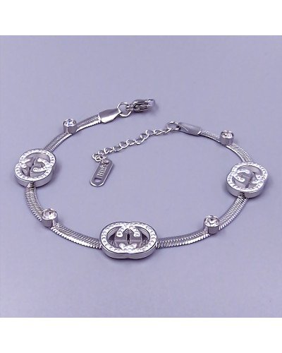 Браслет Stainless Steel. Сталь. Родій. Довжина: 17-20.5 см