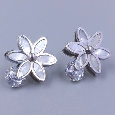 Сережки-гвоздики Stainless Steel. Сталь. Родій. Довжина: 17 мм. Ширина: 13 мм.