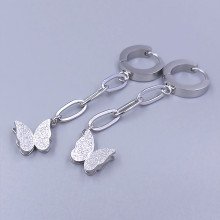 Сережки Stainless Steel. Сталь. Родій. Довжина: 53 мм. Ширина: 11 мм.