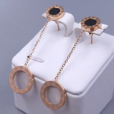 Сережки-гвоздики Stainless Steel. Сталь. Позолота ЧВ. Довжина: 54 мм. Ширина: 15 мм.