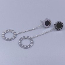 Сережки-гвоздики Stainless Steel. Сталь. Родій. Довжина: 54 мм. Ширина: 15 мм.