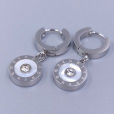 Сережки Stainless Steel. Сталь. Родій. Довжина: 29 мм. Ширина: 12 мм.