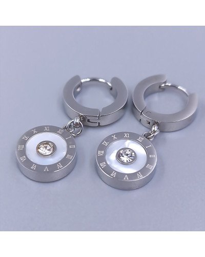 Сережки Stainless Steel. Сталь. Родій. Довжина: 29 мм. Ширина: 12 мм.