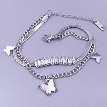 Браслет Stainless Steel. Сталь. Родій. Довжина: 17-21 см
