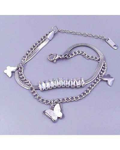 Браслет Stainless Steel. Сталь. Родій. Довжина: 17-21 см