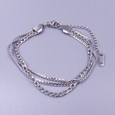 Браслет Stainless Steel. Сталь. Родій. Довжина: 18-23 см