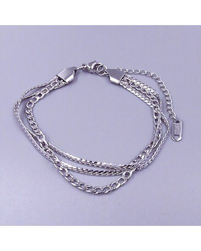 Браслет Stainless Steel. Сталь. Родій. Довжина: 18-23 см