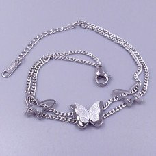 Браслет Stainless Steel. Сталь. Родій. Довжина: 17-21 см