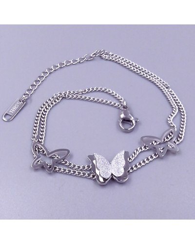 Браслет Stainless Steel. Сталь. Родій. Довжина: 17-21 см