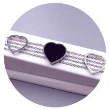 Браслет Stainless Steel. Сталь. Родій. Довжина: 17-21 см