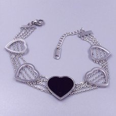 Браслет Stainless Steel. Сталь. Родій. Довжина: 17-21 см