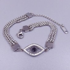 Браслет Stainless Steel. Сталь. Родій. Довжина: 17.5-21.5 см
