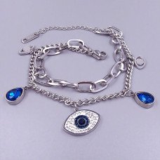 Браслет Stainless Steel. Сталь. Родій. Довжина: 17-21 см