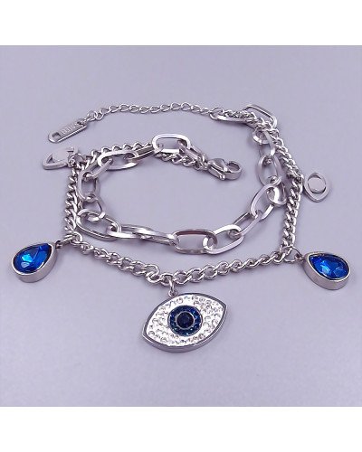 Браслет Stainless Steel. Сталь. Родій. Довжина: 17-21 см