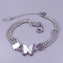 Браслет Stainless Steel. Сталь. Родій. Довжина: 18-21 см