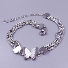 Браслет Stainless Steel. Сталь. Родій. Довжина: 18-21 см