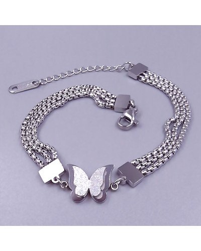 Браслет Stainless Steel. Сталь. Родій. Довжина: 18-21 см