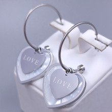 Сережки-гвоздики Stainless Steel. Сталь. Родій. Довжина: 43 мм. Ширина: 23 мм.