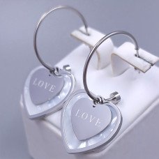 Сережки-гвоздики Stainless Steel. Сталь. Родій. Довжина: 43 мм. Ширина: 23 мм.