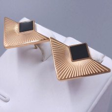 Сережки-гвоздики Stainless Steel. Сталь. Позолота ЧВ. Довжина: 17 мм. Ширина: 25 мм.