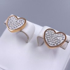 Сережки-гвоздики Stainless Steel. Сталь. Позолота ЧВ. Довжина: 11 мм. Ширина: 12 мм.