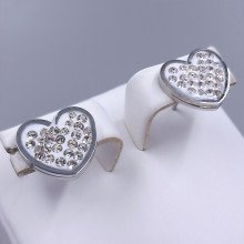 Сережки-гвоздики Stainless Steel. Сталь. Родій. Довжина: 11 мм. Ширина: 12 мм.