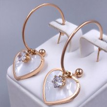Сережки-гвоздики Stainless Steel. Сталь. Позолота ЧВ. Довжина: 39 мм. Ширина: 18 мм.