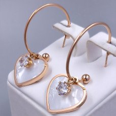 Сережки-гвоздики Stainless Steel. Сталь. Позолота ЧВ. Довжина: 39 мм. Ширина: 18 мм.