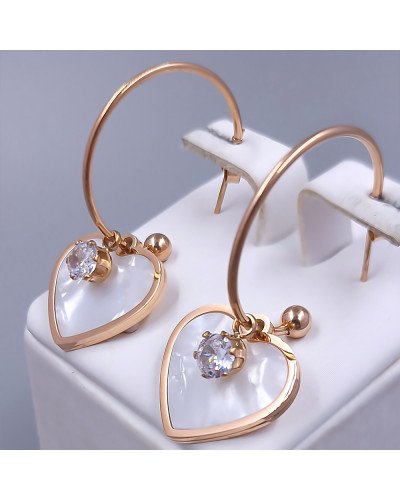 Сережки-гвоздики Stainless Steel. Сталь. Позолота ЧВ. Довжина: 39 мм. Ширина: 18 мм.