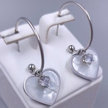 Сережки-гвоздики Stainless Steel. Сталь. Родій. Довжина: 39 мм. Ширина: 18 мм.