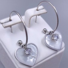 Сережки-гвоздики Stainless Steel. Сталь. Родій. Довжина: 39 мм. Ширина: 18 мм.