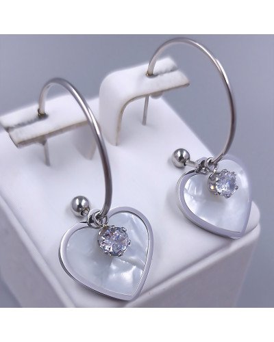 Сережки-гвоздики Stainless Steel. Сталь. Родій. Довжина: 39 мм. Ширина: 18 мм.