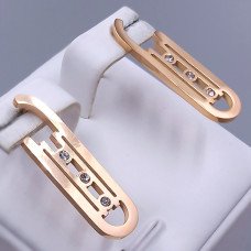 Сережки-гвоздики Stainless Steel. Сталь. Позолота ЧВ. Довжина: 28 мм. Ширина: 8 мм.