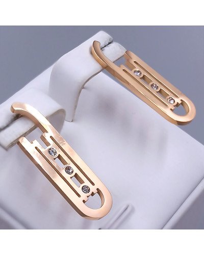 Сережки-гвоздики Stainless Steel. Сталь. Позолота ЧВ. Довжина: 28 мм. Ширина: 8 мм.