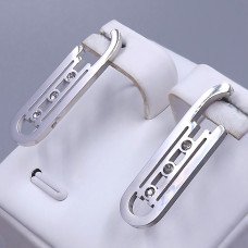 Сережки-гвоздики Stainless Steel. Сталь. Родій. Довжина: 28 мм. Ширина: 8 мм.