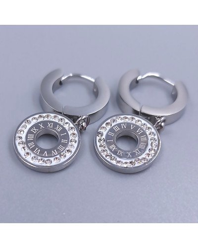 Сережки Stainless Steel. Сталь. Родій. Довжина: 28 мм. Ширина: 12 мм.