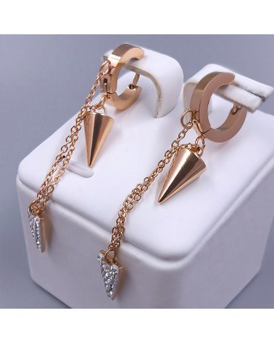 Сережки Stainless Steel. Сталь. Позолота ЧВ. Довжина: 57 мм. Ширина: 7 мм.