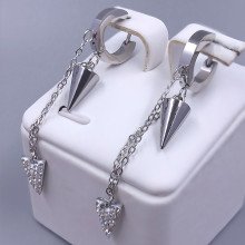 Сережки Stainless Steel. Сталь. Родій. Довжина: 57 мм. Ширина: 7 мм.