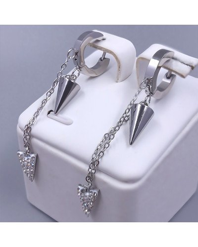 Сережки Stainless Steel. Сталь. Родій. Довжина: 57 мм. Ширина: 7 мм.