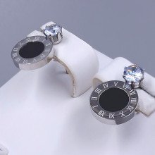 Сережки-гвоздики Stainless Steel. Сталь. Родій. Довжина: 14 мм. Ширина: 10 мм.