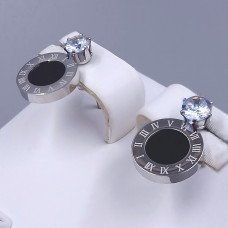 Сережки-гвоздики Stainless Steel. Сталь. Родій. Довжина: 14 мм. Ширина: 10 мм.