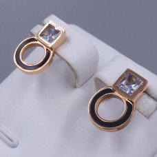 Сережки-гвоздики Stainless Steel. Сталь. Позолота ЧВ. Довжина: 14 мм. Ширина: 10 мм.