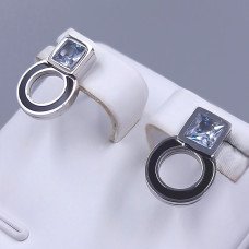 Сережки-гвоздики Stainless Steel. Сталь. Родій. Довжина: 14 мм. Ширина: 10 мм.