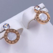 Сережки-гвоздики Stainless Steel. Сталь. Позолота ЧВ. Довжина: 14 мм. Ширина: 10 мм.